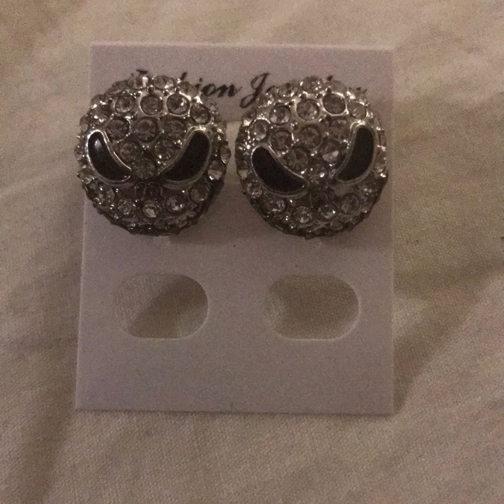 Rhinestone alien earrings